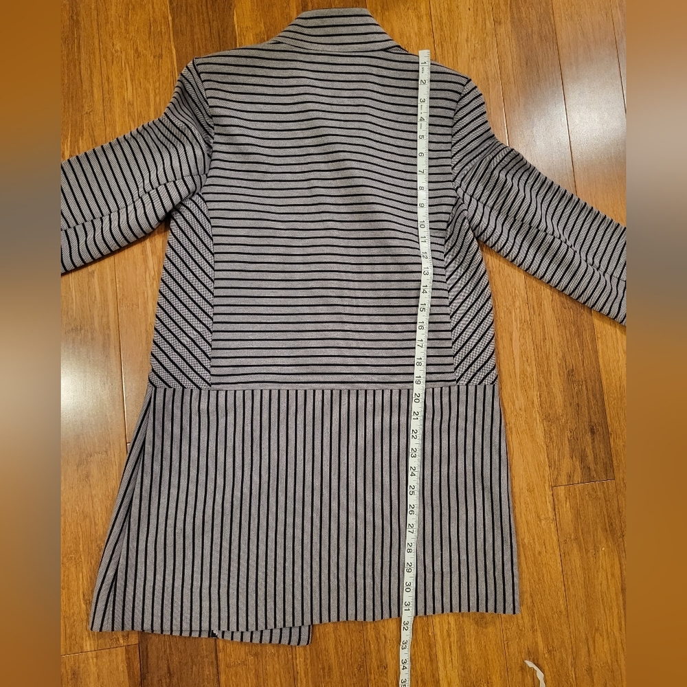 Cabi Womens Dappled Striped Car Coat Style 5474 Size S Black/Gray - Picture 6 of 9